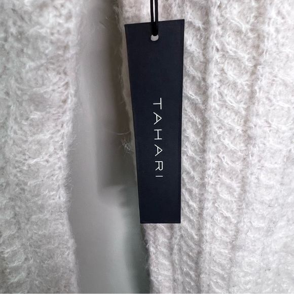 Tahari Cream Cable Knit Wool Mohair Sweater Size Small - Picture 8 of 8